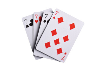 Playing cards isolated on white background