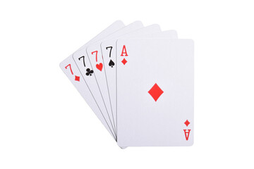 Playing cards isolated on white background