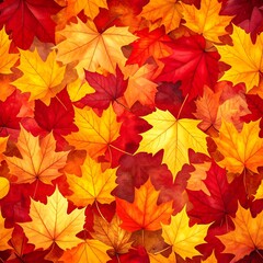 Fototapeta premium Autumn Maple Leaves Ground Seamless Pattern
