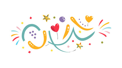 Colorful abstract celebration shapes and confetti vector