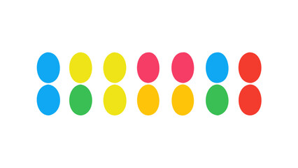 Colorful Circles Arranged in Rows blue yellow