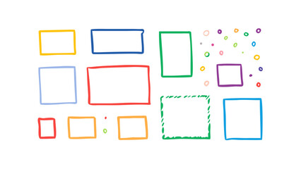Colorful doodle frames and circles shapes squares