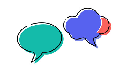 Colorful Hand Drawn Speech Bubbles communication dialogue