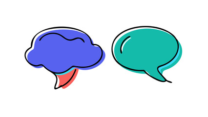 Colorful Hand Drawn Speech Bubbles communication dialogue