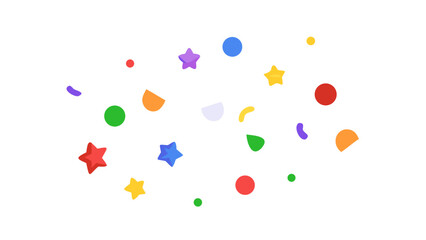 Colorful stars circles and confetti shapes scattered vector