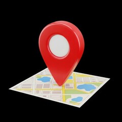 Red location pin marker on a stylized map