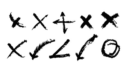 Grunge Brush Style Arrows and Symbols scribble