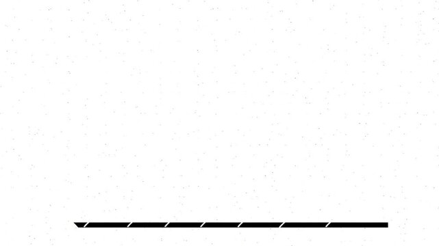 Minimalist black horizontal line with a textured pattern, a simple graphic element or divider isolated on a clean white background
