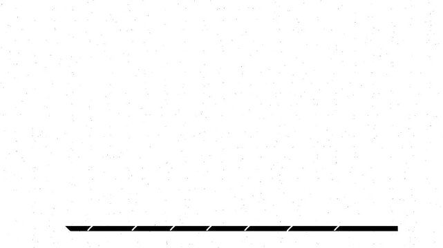 A simple black horizontal line with a diagonal stripe pattern on a clean white background, serving as a minimalist graphic divider or border element