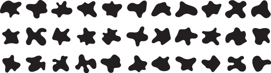 amorphous, organic shapes, blobs, abstract, irregular, fluid, smooth, rounded, irregular shapes, design elements, vector, isolated, white background, black, modern, simple, clean, graphic design, illu