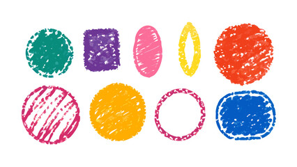 Hand drawn textured shapes bold vibrant colors abstract background