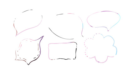 Pastel Watercolor Speech Bubbles and Shapes hand-drawn
