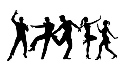 Professional dancer performing ballet with graceful movement silhouette