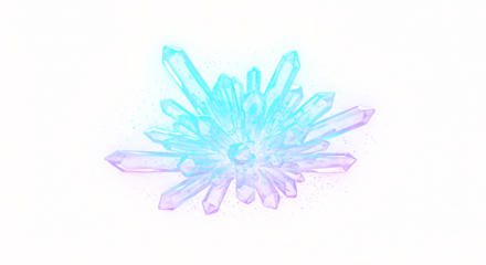 Iridescent Crystal Cluster with Turquoise and Lavender Hues Detailed and Glowing.