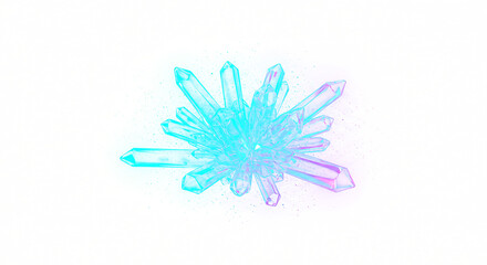 Iridescent Crystal Cluster with Turquoise and Pink Hues Detailed Facets.