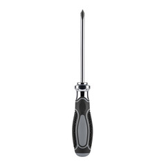 Obraz premium Phillips Head Screwdriver Stands Vertically Against Transparent Background in Studio Shot