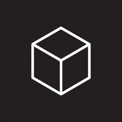 Abstract three dimensional cube outline minimalist design element for tech or building concepts