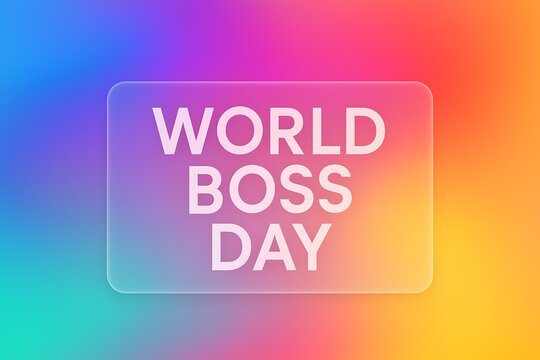 World Boss Day Appreciation Message with Vibrant Purple Orange Gradient Background