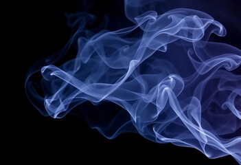 Swirling ethereal grey smoke on black background, abstract texture,  photography,  light