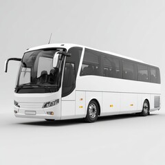 Luxury White Tour Bus - 3D Render