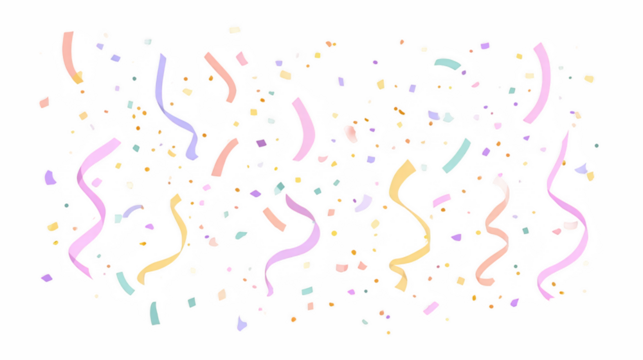 3D gold confetti that floats down to celebrate overlay, birthday, celebrate, confetti, ribbon, party, decoration