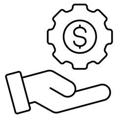 Money Management Outline Icon Element For Design