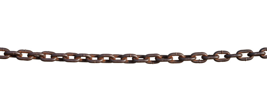 old rusty chain corrosion isolated
