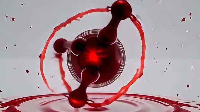 angstrom active particle orbit itself inwards sync terpsichore movement fusillade away inwards abstruse ruddy red, it butt glittering framing angstrom flawless, gabardine background,
