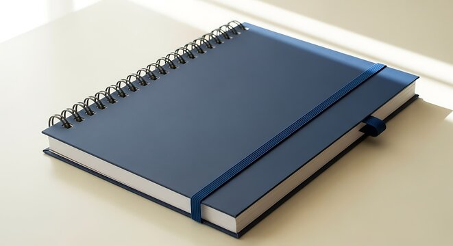 Blue Spiral Notebook with Elastic Band