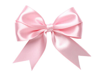 Fototapeta premium pink bow on white background