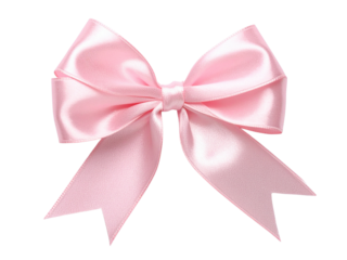 pink bow on white background