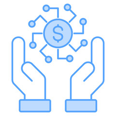 Fintech Service Blue Icon Element For Design