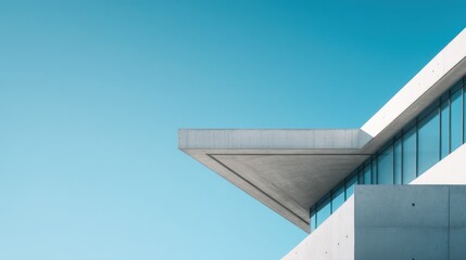 Fototapeta premium Modern architecture building section against a clear sky
