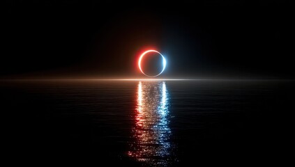 Cosmic ring over a still water