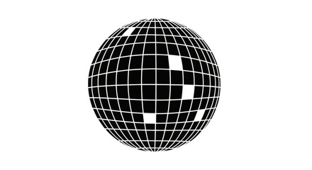 Abstract sphere with grid pattern, a modern geometric design element for graphic resources.