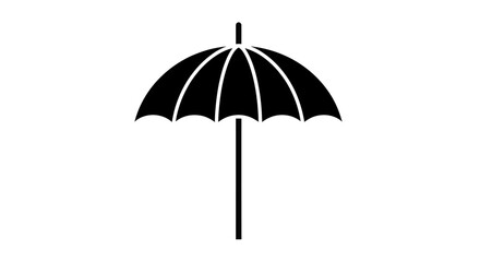 Obraz premium Simple black silhouette of an umbrella.