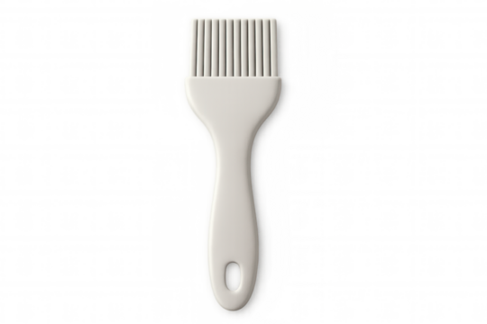 Silicone basting brush with soft bristles, designed for evenly spreading marinades, sauces, and cooking oils on food surfaces