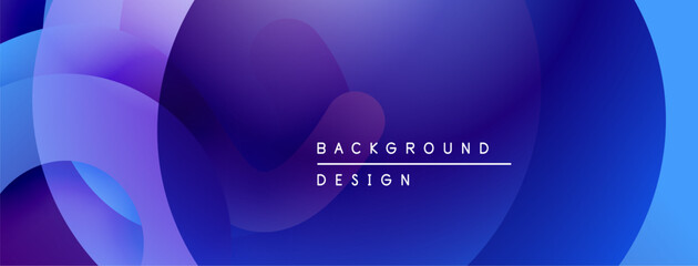 Obraz premium Abstract fluid shapes, vibrant blue purple gradients. Modern design element for backgrounds, presentations. Smooth transitions create depth.