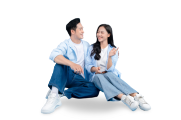 A happy couple sharing a beautiful moment together on PNG background