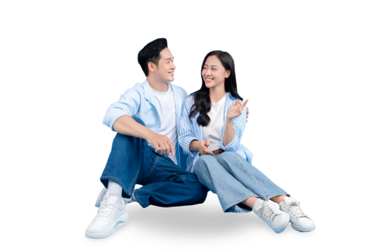 A happy couple sharing a beautiful moment together on PNG background