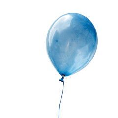 Watercolor A single blue balloon on a black background © MSTSAKHINA