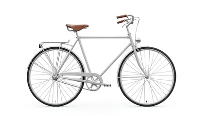 Fototapeta premium Elegant Gray City Bicycle Urban Commute Classic Style Isolated