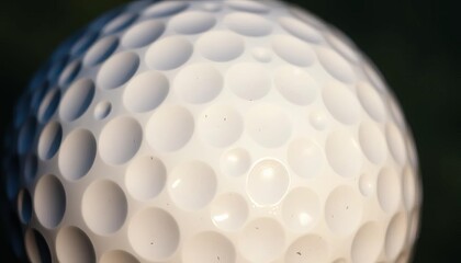 Close-up of dimpled golf ball, showcasing texture and detail,  rough,   outdoor