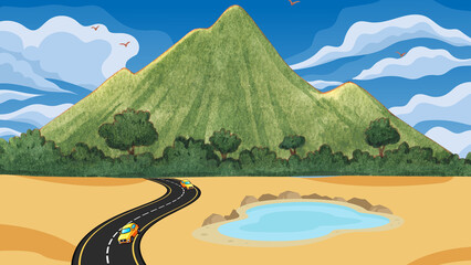 mountain landscape with blue sky