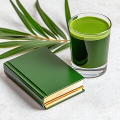 Preparing green smoothie with fresh ingredients home kitchen beverage creation modern interior overhead view healthy lifestyle