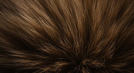 Closeup texture of brown fur showing individual strands and a dense soft appearance
