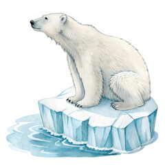 Fototapeta premium Majestic polar bear sitting on a melting ice floe in arctic waters