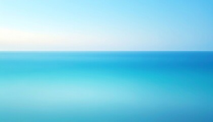 Obraz premium Abstract Blue Ocean Horizon Scene with Calm Water and Clear Sky for Relaxation and Background Use