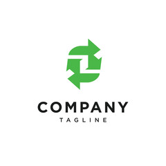 Letter S Recycling logo icon vector