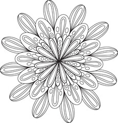 Abstract Floral Pattern with Intricate Details for Coloring Pages and Creative Designs